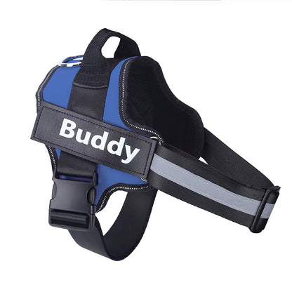 Dog Harness Reflective Breathable Adjustable Pet Harness for Dog Vest ID Custom Patch Outdoor Walking Dog Supplies