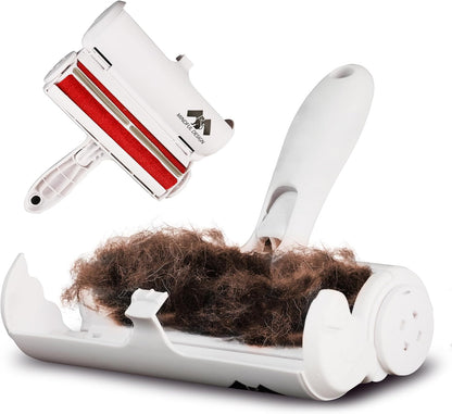 Roller Pet Hair Remover and Reusable Lint Roller - Cat and Dog Hair Remover for Furniture, Couch, Carpet, Clothing and Bedding - Portable, Multi-Surface Fur Removal Tool